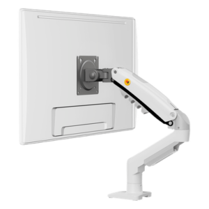 NB-EPCOM F80NBW – Brazo Ajustable para Monitor / 17" a 30" / Capacidad 9 kg / Rotación 360° / Inclinación +85° a -30° / Giro 180° / Resorte de Gas / Blanco