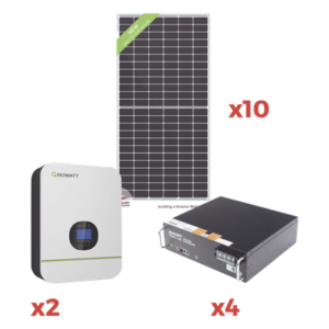 EPCOM POWERLINE KITAMIN220 – Kit de Energía Solar / Minisplit 220VCA / 2000W / 10 Horas Autonomía / 550W Fotovoltaico / 48V 416Ah Litio