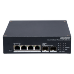 HIKVISION DS-3T1506HP-EI-UPS – Switch Industrial Administrable / 4 Puertos PoE Gigabit / 1 PoE++ 90W + 3 PoE+ 30W / 2 SFP / 120W Total / 300 m (984 pies) / -40°C a 75°C
