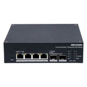 HIKVISION DS-3T1506HP-EI-UPS – Switch Industrial Administrable / 4 Puertos PoE Gigabit / 1 PoE++ 90W + 3 PoE+ 30W / 2 SFP / 120W Total / 300 m (984 pies) / -40°C a 75°C