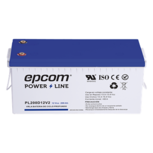 EPCOM POWERLINE PL200D12V2 – Batería de Respaldo AGM / 12 VCC / 200 Ah / Ciclo Profundo / Terminales T5 / Certificación UL