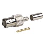 RF INDUSTRIES,LTD RFB-1124-1X – Conector BNC Hembra / Anillo Plegable / Cables RG-8/X, LMR-240, 9258 / Cuerpo Bronce Niquelado / Contacto Oro 24K / Aislamiento Delrin
