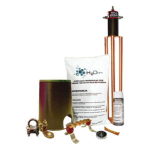 TOTAL GROUND KIT-MASTER-100AB – Kit de Puesta a Tierra / Electrodo 100 A / Resistencia < 2 Ohm / Compuesto H2OHM / Diseño Magnetoactivo / Cobre Electrolítico
