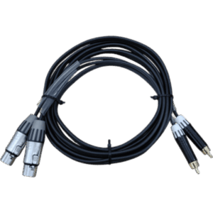 COSMICONN CRC00052RMWH2MF35 – Cable de Interconexión de Audio / 2 XLR Hembra a 2 RCA Macho / Longitud 5 m (16.4 ft) / Conectores Chapados en Oro / Carcasa Metálica