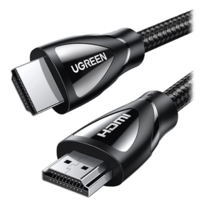 UGREEN 80404 – Cable HDMI 2.1 de Nylon Trenzado / 3 Metros / 8K@60Hz/4K@120Hz / eARC (Canal de Retorno de Audio / HDR10+ / VVR / HEC (Canal Ethernet HDMI) / ALLM / 3D / Dolby Atmos / Dolby Visión / 48 Gbps / Mayor Duración.