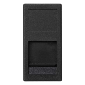 SIMON SM-1/2-KEY-G – Medio Módulo / 1 Espacio Jack Keystone / Guardapolvo Integrado / Color Grafito / Cajas Teleblock y Ofiblock