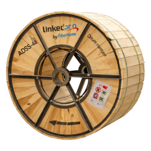 LINKEDPRO BY FIBERHOME OC-ADSS-ARMD-48C/4KM – Cable de Fibra Óptica ADSS / Monomodo G.652D / 48 Hilos / Armadura Anti-Roedor / Span 200 m (656.2 ft) / 4 km / Tensión 7000N