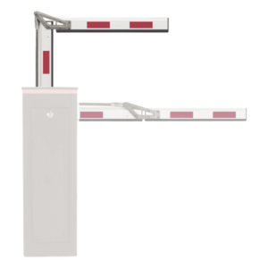 ACCESSPRO XB-ARM-ART-3M – Brazo Articulado para Barrera / 3 m (9.8 ft) / Aluminio Blanco / Reflectivo / Articulación 90° / Control de Acceso Vehicular