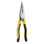 KLEIN TOOLS KT203-8 – Pinzas de Punta Cónica con Corte Lateral / 8.37 Pulgadas (213 mm) / Cabeza Delgada 1.05 Pulgadas (27 mm) / Mandíbulas Estriadas / Tope Anti-Deslizante