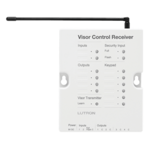 LUTRON ELECTRONICS RRDVCRXWH – Receptor de Control de Visera / 4 Salidas de Contacto Seco / 2 Entradas de Contacto Seco / Entrada de Seguridad / Hasta 10 Transmisores / RadioRA 2