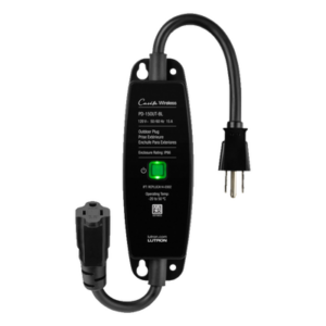 LUTRON CASETA WIRELESS PD15OUTBL – Enchufe Inteligente para Exteriores / 15 A / 1/2 HP / RF 18 m (59.1 ft) / Control Pico Directo / GFCI / Negro