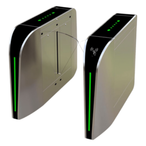 ZKTECO FBL300 – Torniquete de Barrera Flap / Un Solo Carril / 30 Personas por Minuto / Apertura 1 s / Acero Inoxidable / Indicadores LED / Alarma por Acceso Denegado