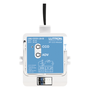 LUTRON ELECTRONICS LMJCCO124B – Módulo CCO de RF / Salida de Contacto Seco NO/NC / 24 V / Tipo Mantenido o Momentáneo / Alcance 9 m (29.5 ft) / Montaje Superficie o Caja de Conexiones