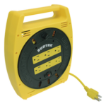 SURTEK SYS-136035 – Multicontacto Tipo Carrete / 6 Salidas NEMA 5-15R / Cable 6 m (19.7 ft) / 16 AWG / 127 VCA 10 A / Protección contra Cortocircuitos