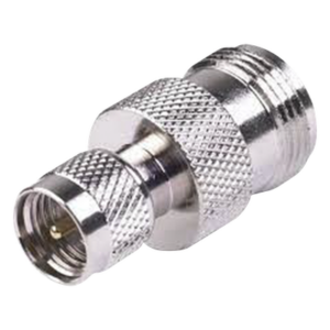 RF INDUSTRIES,LTD RFU-620 – Adaptador de RF / Mini-UHF Macho a N Hembra / Cuerpo Bronce Niquelado / Contacto Oro / Aislante Teflón
