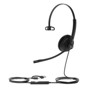 YEALINK UH34-LITE-MONO-TEAMS-USB-C/A – Auricular USB Mono / Cancelación de Ruido Pasiva / USB-A / Control de Llamada / Windows Mac Linux / Indicador de Ocupado
