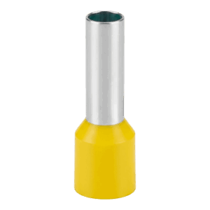 EPCOM POWERLINE E6012 – Conector Ferrule / 10 AWG (6 mm²) / Latón Estañado / Aislamiento PVC Amarillo / 25 Piezas