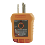 KLEIN TOOLS RT-210 – Probador de Tomacorrientes / GFCI / Indicación LED / 110/125 VCA / 2 m (6.6 ft) Resistente a Caídas / 0°C a 40°C