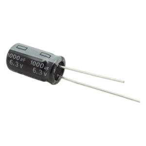 Syscom 1000MF06.3V – Capacitor Electrolítico / 1000 µF / 6.3 V / Diseño Compacto / Circuitos Estándar