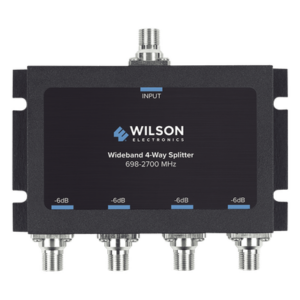 WILSONPRO / WEBOOST 850-036 – Divisor de Potencia de 4 Vías / 6 dB Pérdida por Puerto / 698-2700 MHz / Conectores F Hembra / 75 Ohm