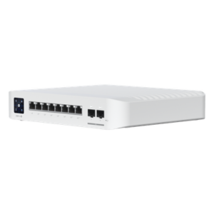 UBIQUITI USW-PRO-8-POE – Switch administrable Capa 3 / 8 puertos GbE / 6 PoE+ af/at y 2 PoE++ 802.3bt / 2 SFP+ 10G / 120W PoE / Pantalla táctil 1.3"