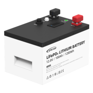 EPEVER LFP100EP128V2 – Batería LiFePO4 / 12.8 Vcc / 100 Ah / 1.28 kWh / 6000 Ciclos / IP65 / Pantalla LCD