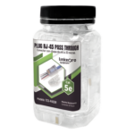 LINKEDPRO BY EPCOM TC5PASSR – Plugs Pass-Through RJ45 / Cat5e / Sin Blindaje / Alivio de Tensión Integrado / Chapado Oro 30 Micras / 24 AWG / TIA-568B.2