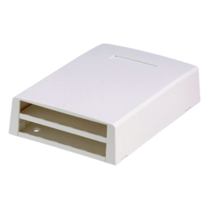PANDUIT CBXF12WH-AY – Caja de Montaje en Superficie / 12 Puertos Mini-Com / Almacenamiento 24 m (78.7 ft) Fibra / ABS RoHS / 120 x 46.1 x 170.1 mm
