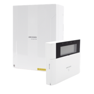 HIKVISION DS-PHA64-LPK – Kit Panel de Alarma Híbrido / 64 Zonas / 8 Cableadas / Teclado LCD con Lector RFID / Expansible Inalámbrico
