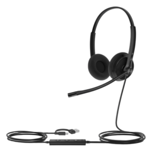 YEALINK UH34-LITE-DUAL-TEAMS-USB-C/A – Auriculares USB / Cancelación de Ruido con IA y ANC Híbrido / Certificación Microsoft Teams Premium / Altavoz 35 mm HD / USB-C/A Plug-and-Play / Indicador LED de Ocupado