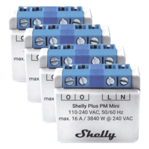SHELLY SHELLYPLUSPMMINIK4 – Medidor de Potencia Wi-Fi / 1 Canal / 16 A / 2.4 GHz / Ultra Compacto / Sin Hub / 10 m a 30 m (32.8 ft a 98.4 ft) Alcance