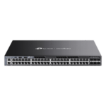 TP-LINK SG6654XHP – Switch L3 Gestionable Apilable / 48 Puertos Gigabit PoE+ / 6 Ranuras 10G SFP+ / Presupuesto PoE 1440W / Apilamiento 8 Unidades / Enrutamiento OSPF / Gestión Cloud