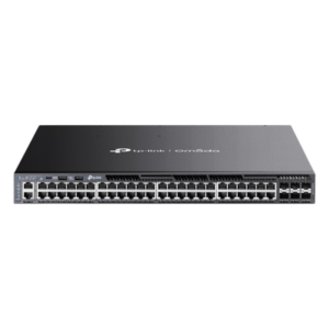 TP-LINK SG6654XHP – Switch L3 Gestionable Apilable / 48 Puertos Gigabit PoE+ / 6 Ranuras 10G SFP+ / Presupuesto PoE 1440W / Apilamiento 8 Unidades / Enrutamiento OSPF / Gestión Cloud