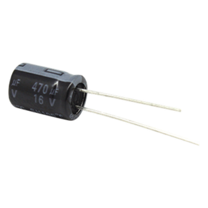 SYSCOM CE470/16V – Capacitor Electrolítico de Aluminio / 470 µF / 16 Vcc / 105 °C / Radial / 8 x 11 mm