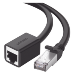 UGREEN 11281 – Cable de Extensión Ethernet Cat6 / F/UTP / Macho a Hembra / 2 Metros (6.56 Pies) / 568B / 1000Mbps / 250MHz / Cobre / Negro