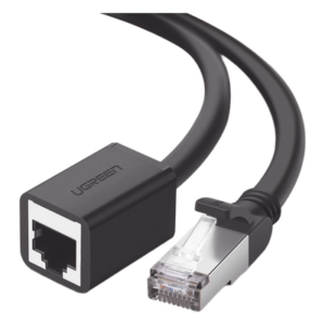 UGREEN 11281 – Cable de Extensión Ethernet Cat6 / F/UTP / Macho a Hembra / 2 Metros (6.56 Pies) / 568B / 1000Mbps / 250MHz / Cobre / Negro
