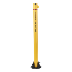 Syscom XB-PARK-1L – Bolardo Retráctil / Acero de Alta Resistencia / 60 x 900 mm / Llave de Seguridad / Bandas Reflejantes / Uso Exterior
