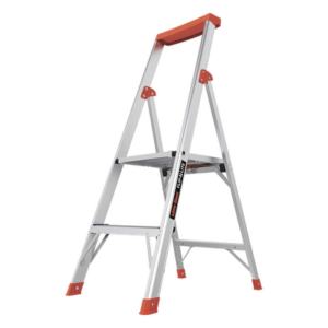Little Giant Ladder Systems FLIPNLITE-2C – Escalera / 2 Peldaños / 1.2 m (3.9 ft) / Aluminio / Bandeja Herramientas / Antideslizante