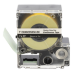 PANDUIT T100X000VXM-BK – Casete de Etiquetas / Vinilo Continuo / 24 mm (0.94 in) Ancho / 7 m (23 ft) Largo / Negro sobre Amarillo / Interior-Exterior