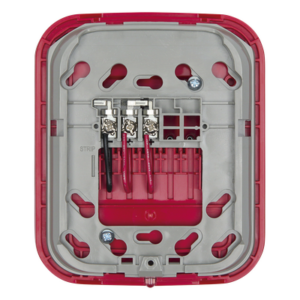 FIRE-LITE WAV-RL – Base Inalámbrica Direccionable / Montaje en Pared / Salida 24 VDC / Red de Malla Swift / Color Rojo / UL y ULC Certificada