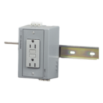 HUBBELL HUB-DRUB-GFI15 – Caja Utilitaria para Riel DIN / Contacto Dúplex GFCI 15 A / 125 V / NEMA 5-15R / 2 Polos / Gris