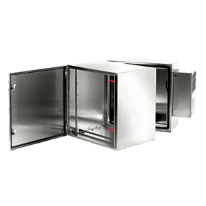 HOFFMAN PTHS242430XA – Gabinete de Pared / Bisagra Doble / NEMA 4 4X 12 / Acero Inoxidable 304 / 12U / 24.4 in Alto x 23.6 in Ancho x 31.1 in Fondo / Cepillado #3 / Rack 19"