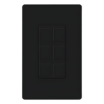 LUTRON ELECTRONICS CA-6PF-BL – Marco de Pared Modular / 6 Puertos / Snap-In / 1 Espacio / Acepta RJ45, Coaxial, BNC y Fibra / Color Negro Brillante