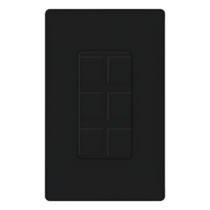 LUTRON ELECTRONICS CA-6PF-BL – Marco de Pared Modular / 6 Puertos / Snap-In / 1 Espacio / Acepta RJ45, Coaxial, BNC y Fibra / Color Negro Brillante