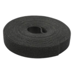 PRECISION PST-C05-001-BK – Cinta de Contacto Autoadherente / 1.6 cm x 25 m (82 pies) / Gancho y Bucle Espalda con Espalda / Negro