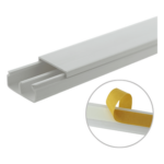 THORSMAN TMK-1020-CD-CC – Canaleta PVC / 20 x 10 mm / División Interna / 1.83 m (6 ft) / Auto-extinguible / Cinta Adhesiva / NOM-001-SEDE
