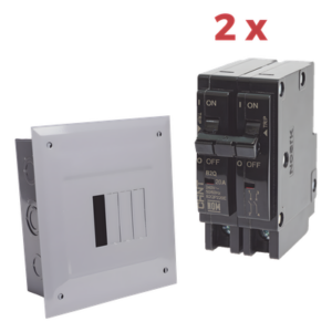 CHINT KITC2Q420E – Centro de Carga / 4 Polos Empotrable / 100 A / 2 Interruptores Térmicos 2P 20 A / 10 kA / 120/240 VCA