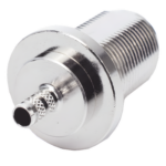 RF INDUSTRIES,LTD RFN-1022-8C – Conector RF Coaxial / N Hembra Hermético / Montaje Frontal Panel 2D Plano / Anillo Plegable RG-58/U / Cuerpo Bronce Niquelado / Contacto Oro / Aislante Teflón