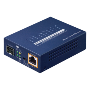 PLANET GUP-805A-95W – Convertidor de medios PoE++ / 10/100/1000BASE-T / 100/1000BASE-X SFP / 95W 802.3bt / Carcasa metálica / 3.7 x 2.8 x 1.0 pulgadas