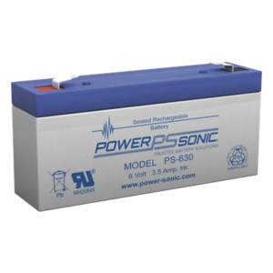 POWER SONIC PS-630-F1 – Batería de respaldo / 6V / 3.50AH / Tecnología AGM/VRLA / Terminales F1 / Vida útil 5 años / Certificación UL